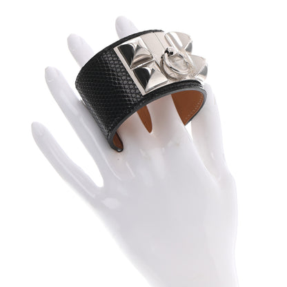 Hermes Lizard Collier De Chien CDC Bracelet T3 Black 4 of 10
