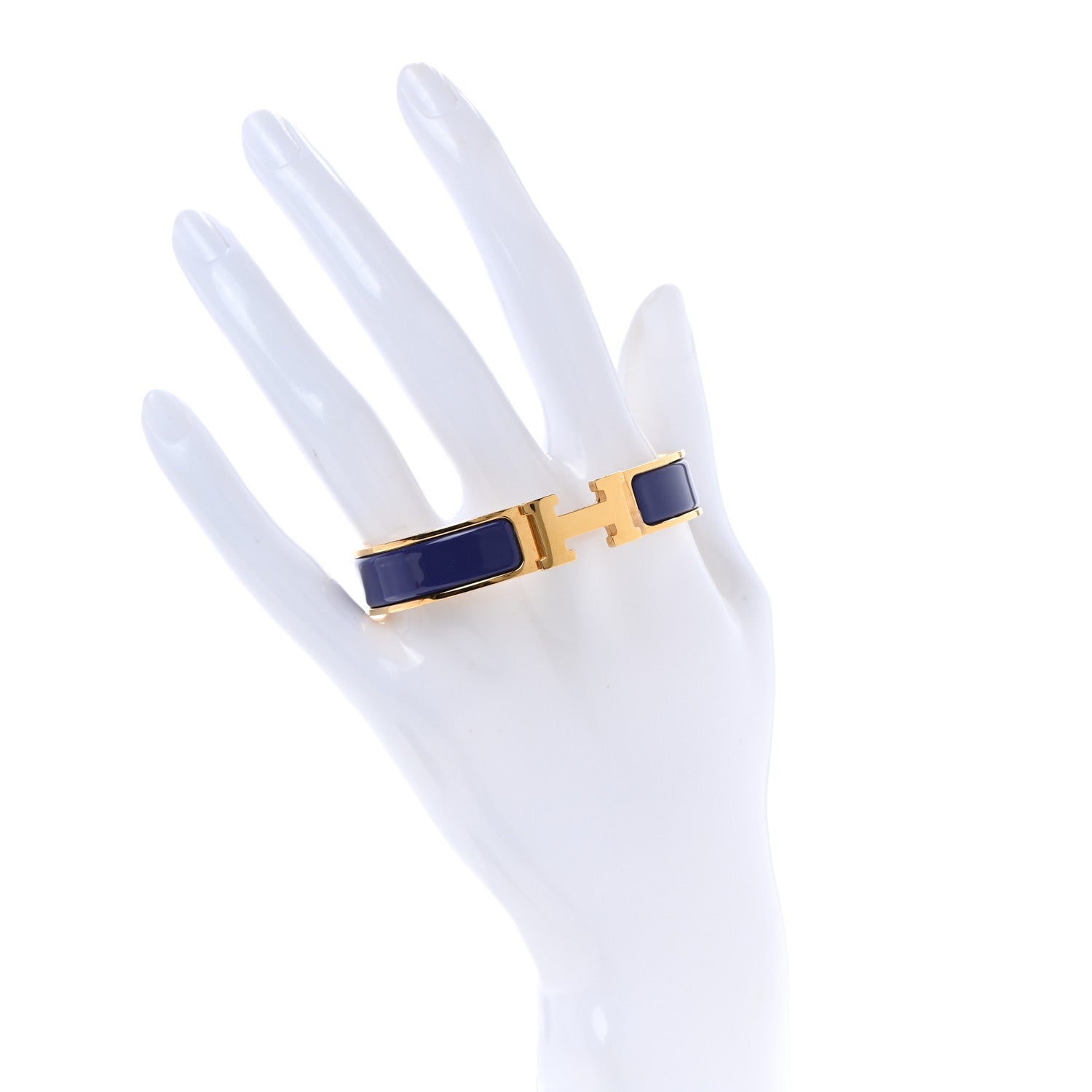 Hermes Enamel Narrow Clic Clac H Bracelet PM Iris 2 of 6