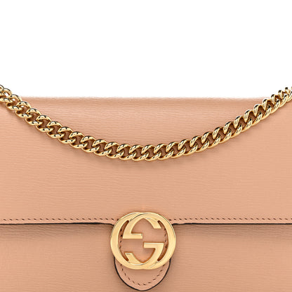 Gucci Textured Calfskin Icon Chain Wallet Pink Apricot 8 of 10
