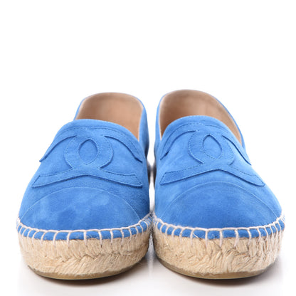Chanel Kid Suede CC Espadrilles 36 Blue 2 of 8