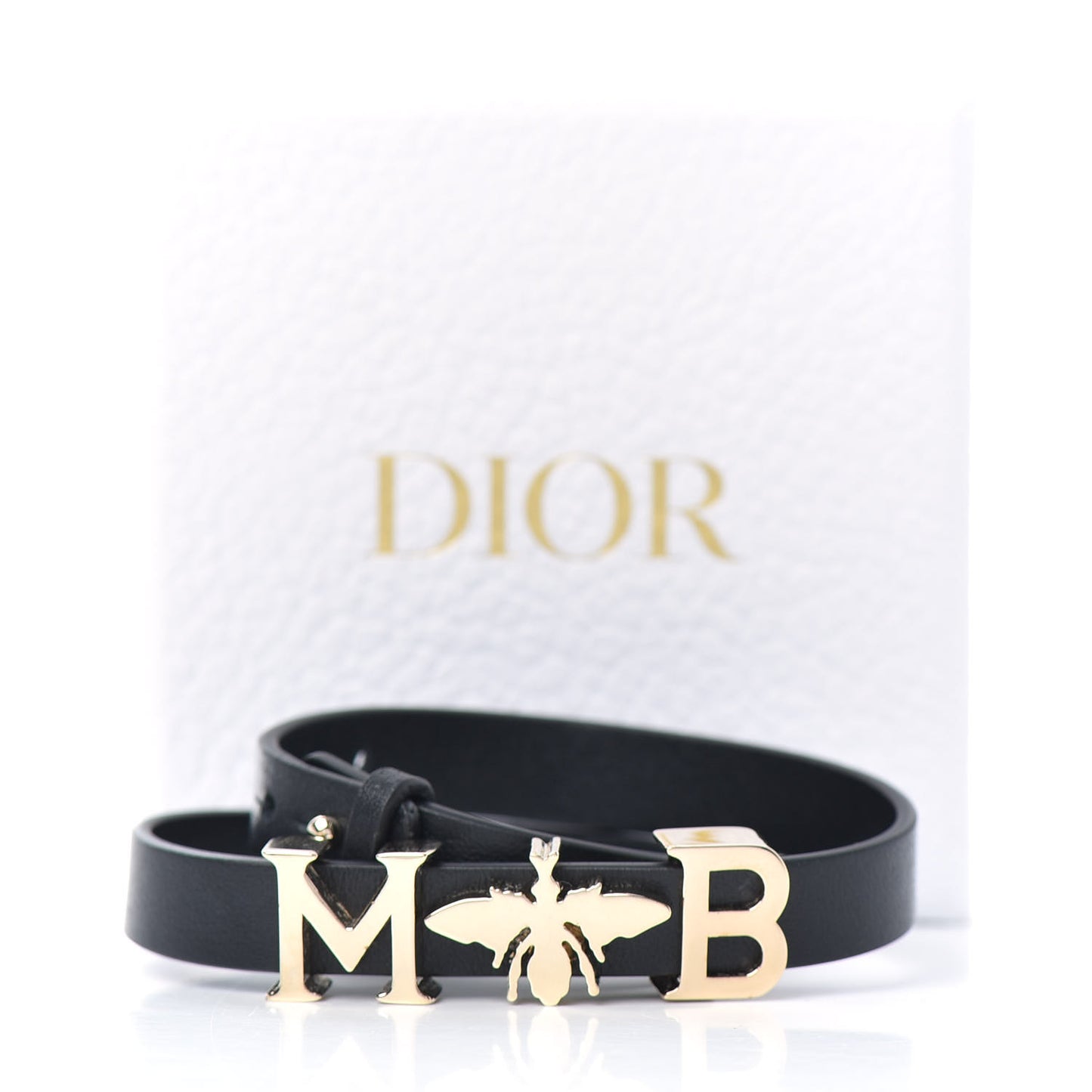 Calfskin My ABDior Double Bracelet Black