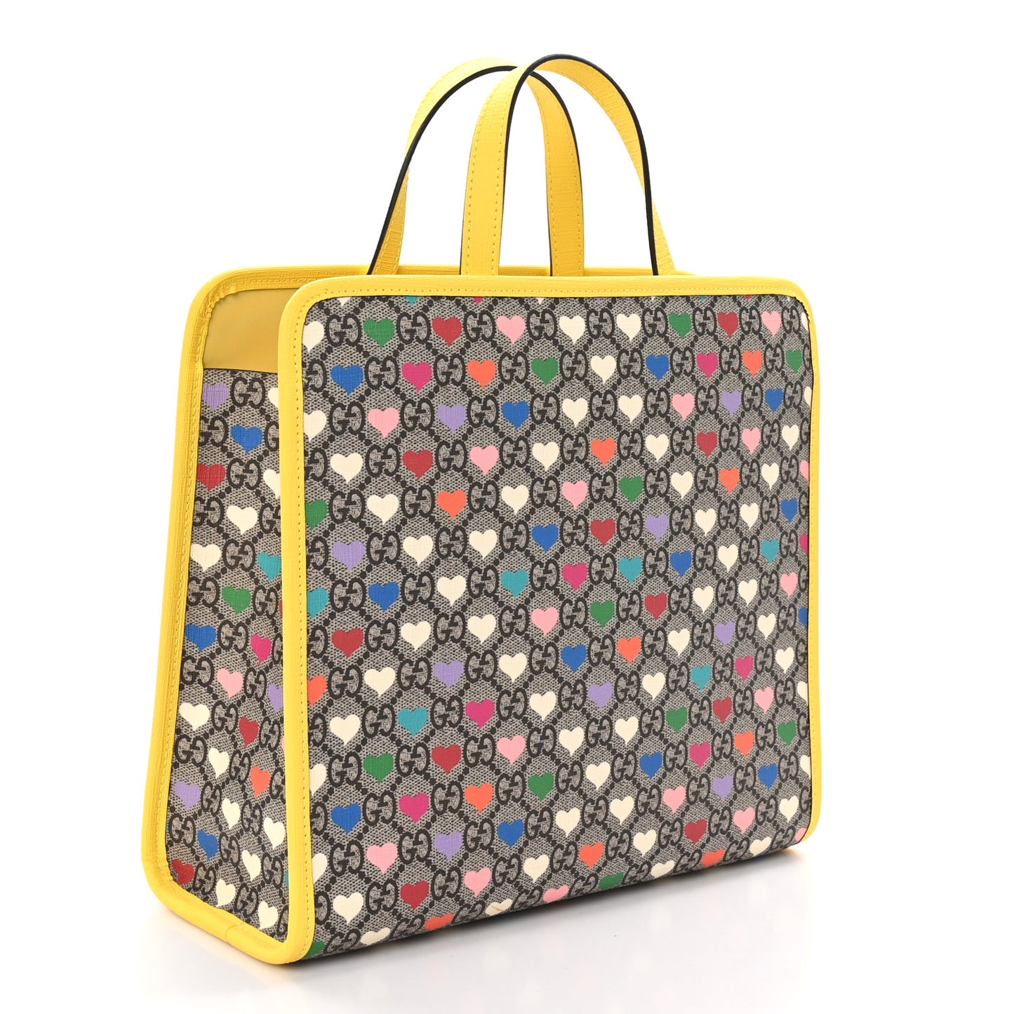 GG Supreme Monogram Hearts Childrens Tote Beige Ebony Multicolor Freesia