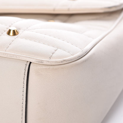 Gucci Calfskin Matelasse Studded Medium GG Marmont Shoulder Bag White 11 of 20