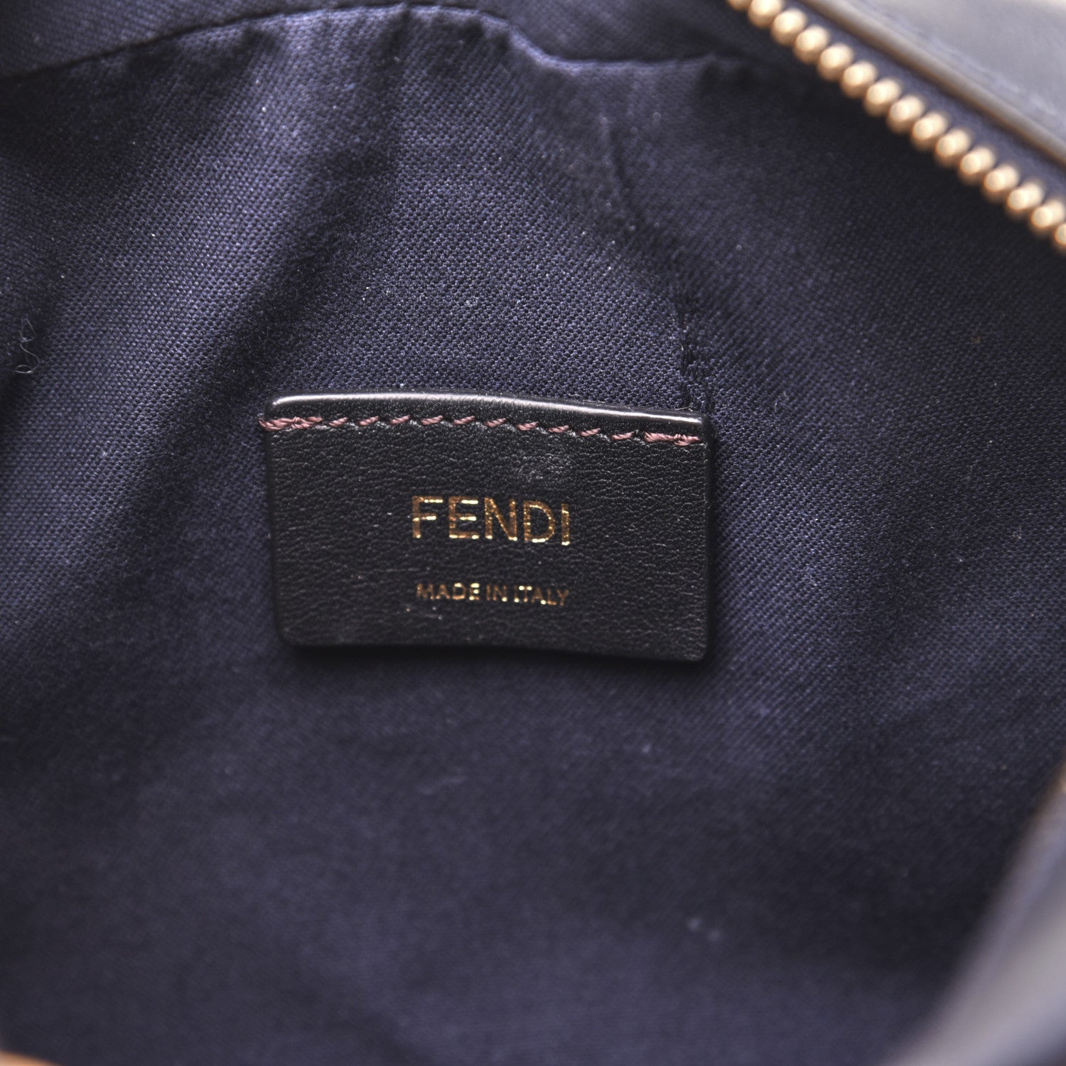 Fendi Vitello Century Matte Stamp Patch Bi-Color Mini Camera Case Blue Notte Amido Pink 8 of 13