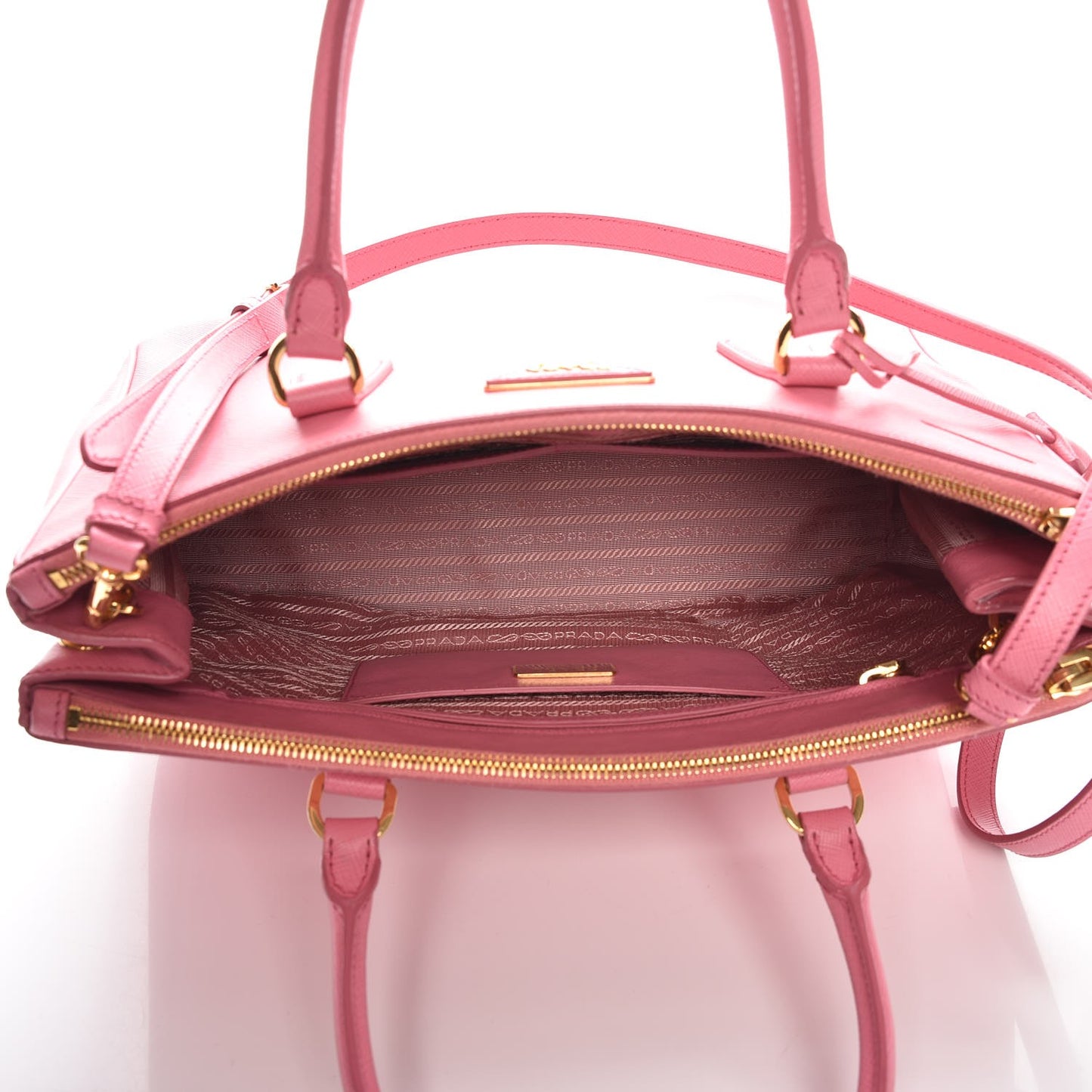 Saffiano Medium Galleria Double Zip Tote Geranio