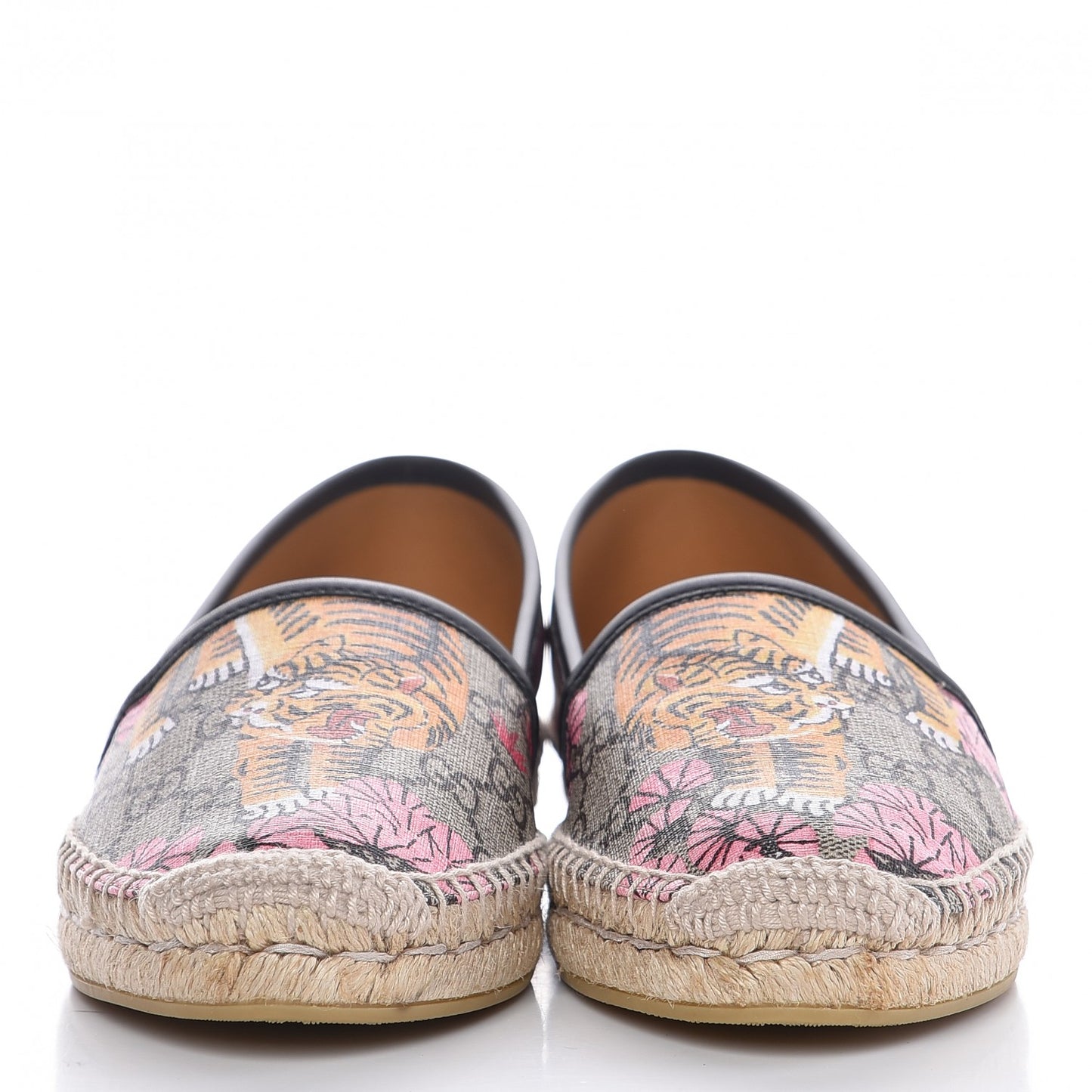 GG Supreme Monogram Bengal Espadrilles 38.5 Beige Pink