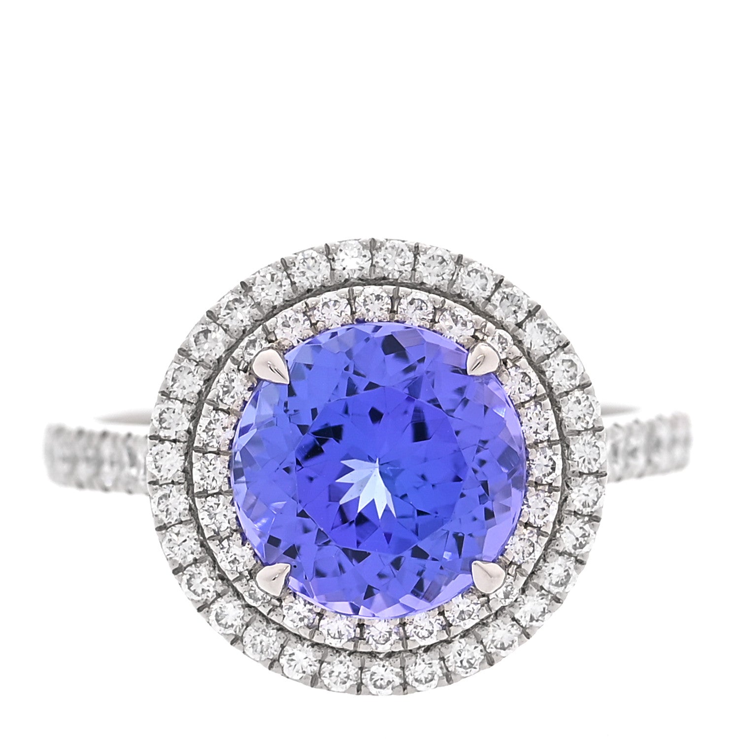 Tiffany Platinum Diamond Tanzanite Soleste Ring 54 7 1 of 6