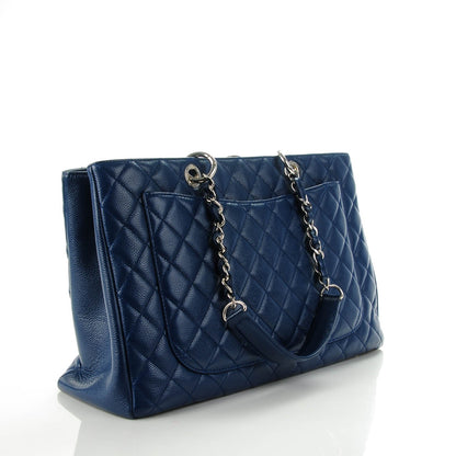 Chanel Caviar Quilted XL Grand Shopping Tote GST Navy Blue 3 of 7