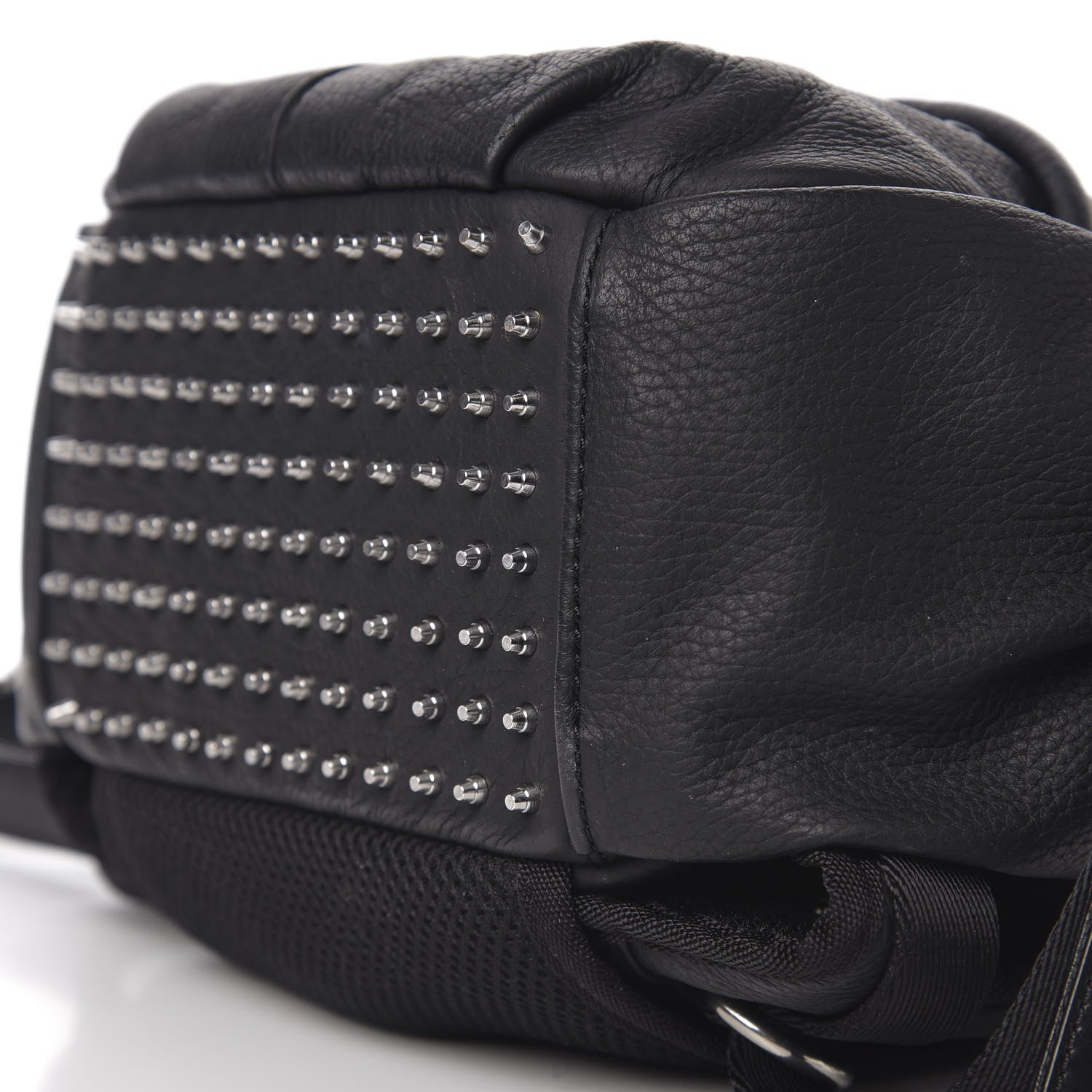 Alexander Wang Pebbled Deerskin Mesh Snap Embellished Convertible Shoulder Bag Black 8 of 9