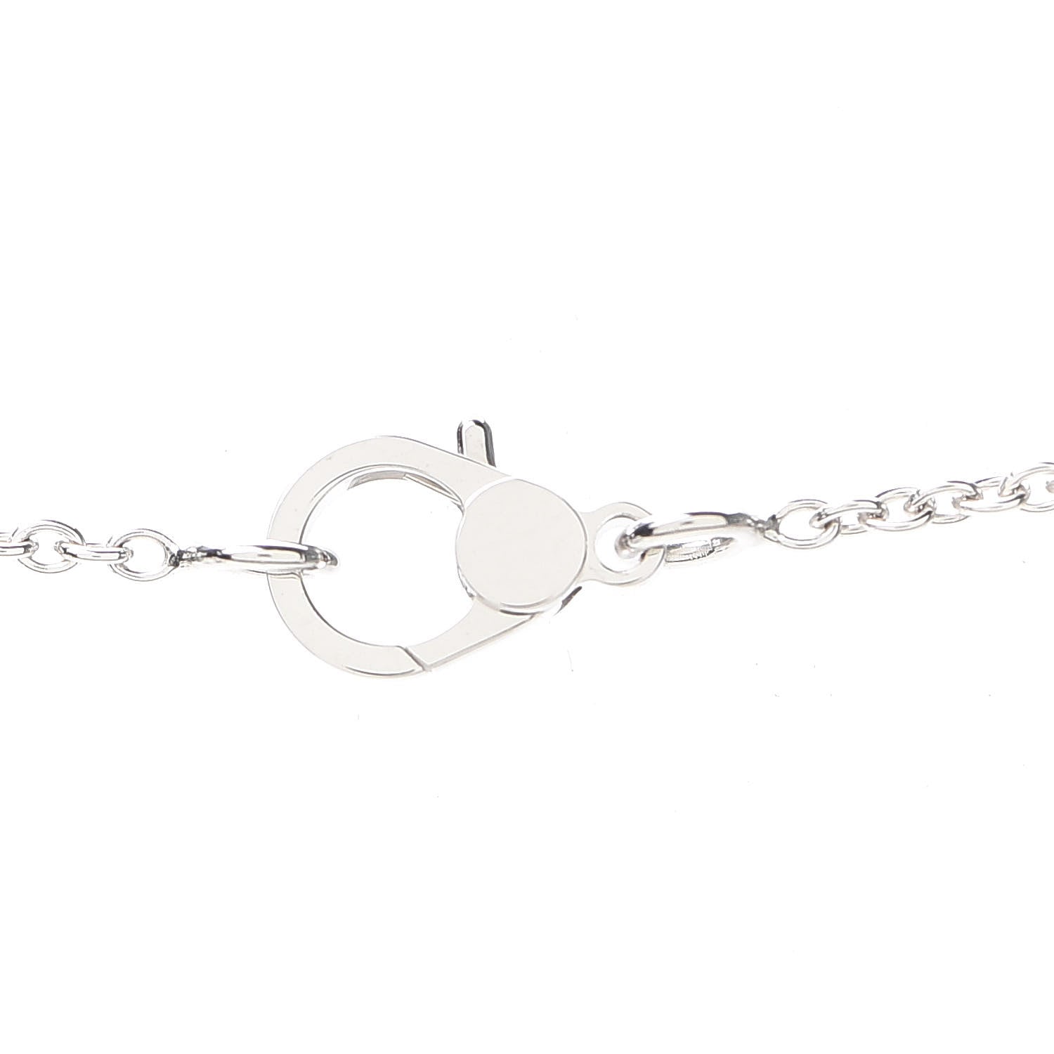 Hermes 18K White Gold Diamond Finesse Pendant Necklace 4 of 6