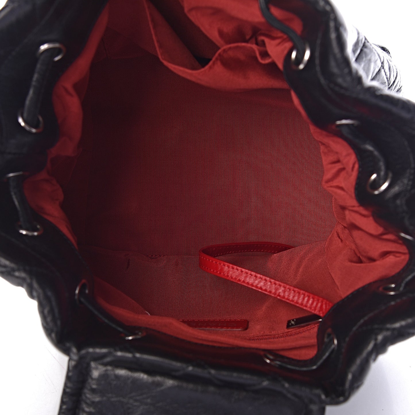 Glazed Calfskin Quilted Beijing Backpack Black