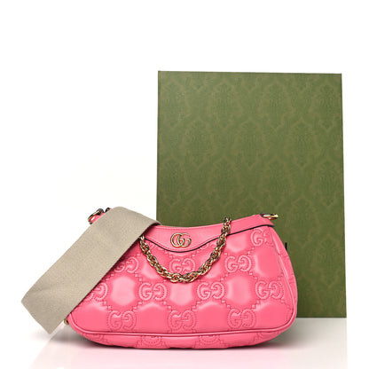 Gucci Calfskin GG Matelasse Chain Handbag Rhodamine Pink Natural 10 of 10