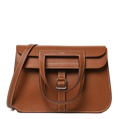 Hermes Taurillon Clemence Halzan 25 Gold 1 of 12