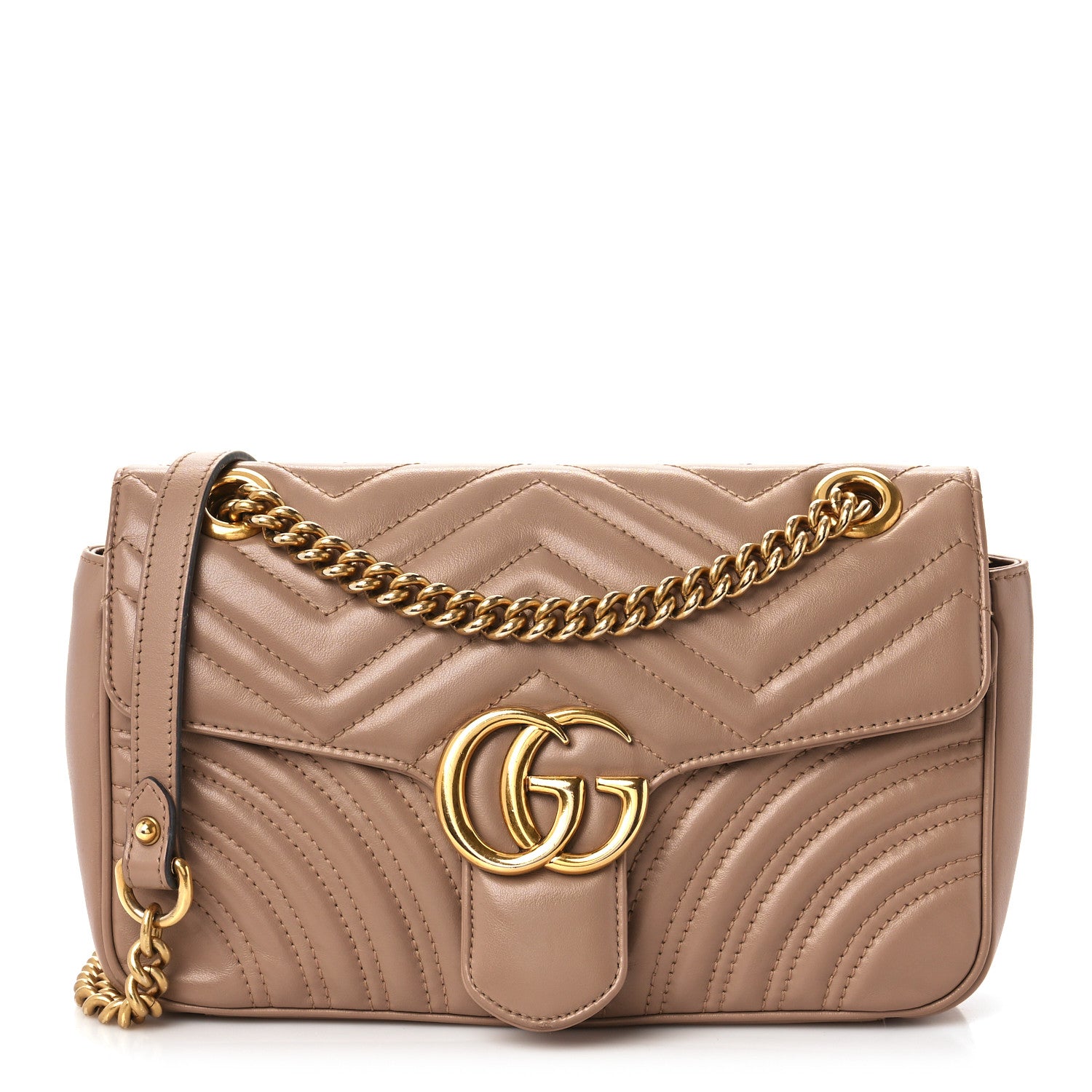 Gucci Calfskin Matelasse Small GG Marmont Shoulder Bag Porcelain Rose 1 of 11