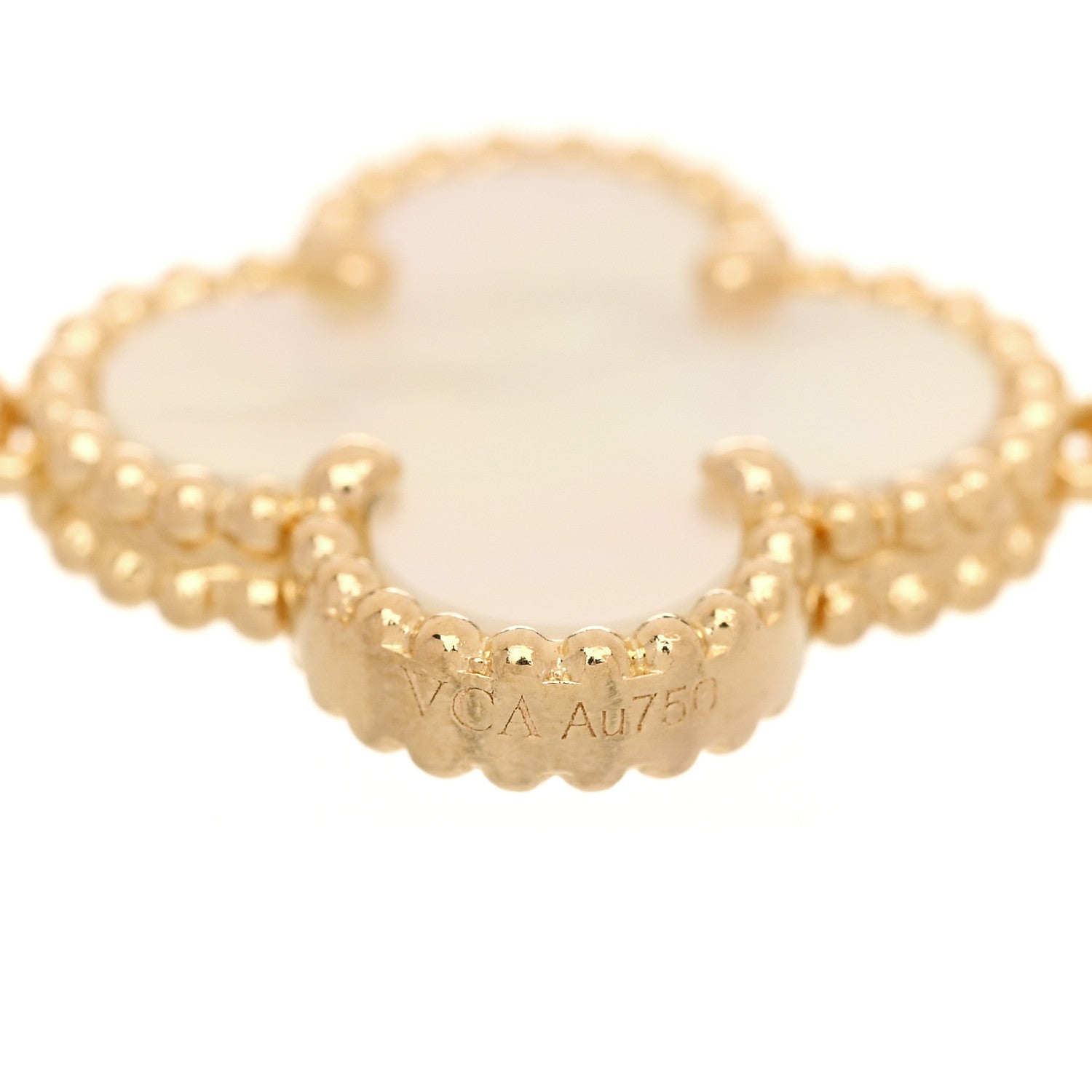 Van Cleef & Arpels 18K Yellow Gold Mother of Pearl 5 Motifs Vintage Alhambra Bracelet 4 of 6