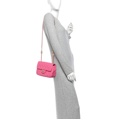 Chanel Lambskin Enamel Quilted Small Coco Hearts Flap Pink 2 of 12