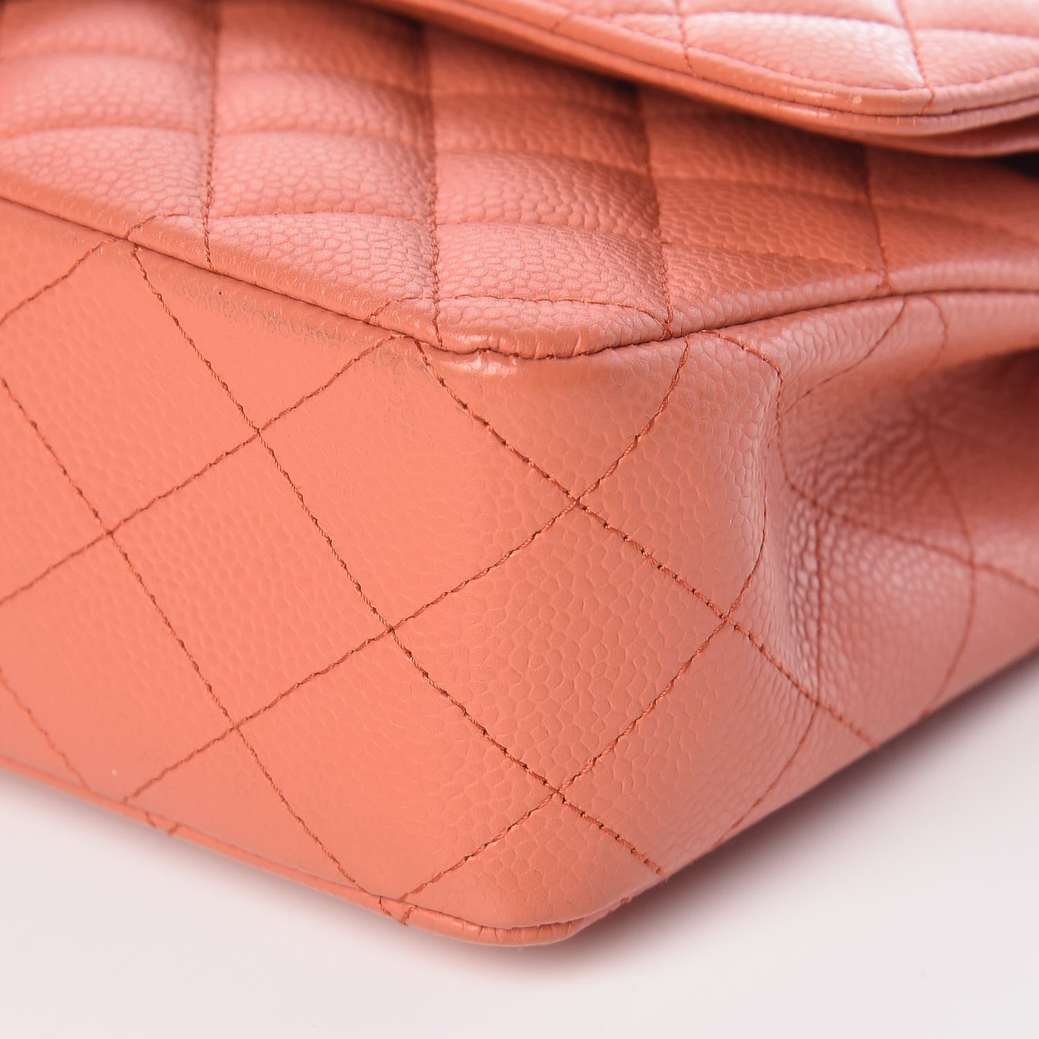 Chanel Caviar Quilted Medium Double Flap Coral 12 of 12