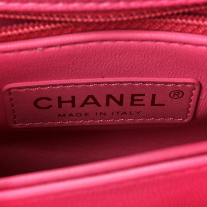Chanel Caviar Quilted Lizard Embossed Extra Mini Coco Handle Flap Pink 6 of 11