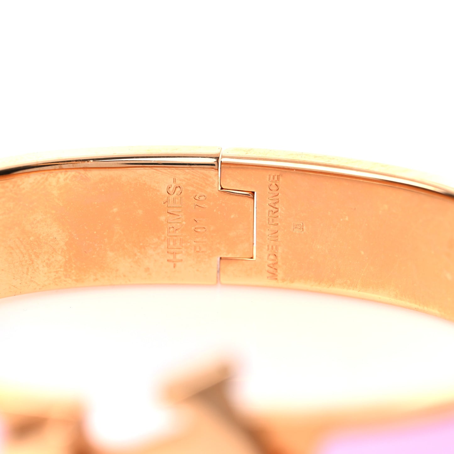 Enamel Narrow Clic Clac H Bracelet PM Sugar Pink