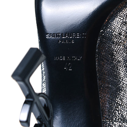 Saint Laurent Metallic Calfskin Opyum 110 Pumps 42 Argento 8 of 8