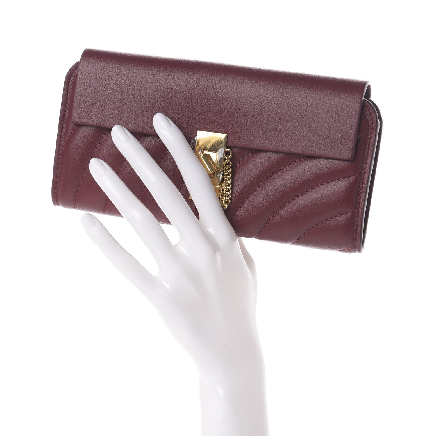 Chloe Calfskin Drew Long Wallet with Flap Plum Purple 2 of 6