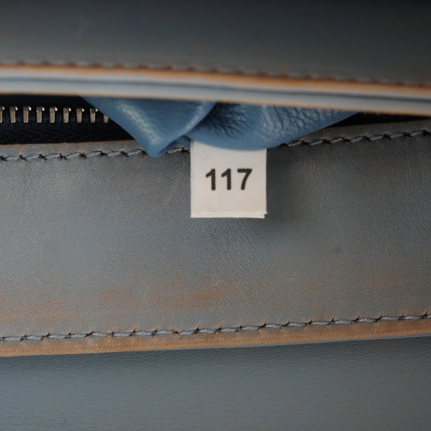 Prada Vitello Vintage Metal Closure Shoulder Bag Light Blue 7 of 8