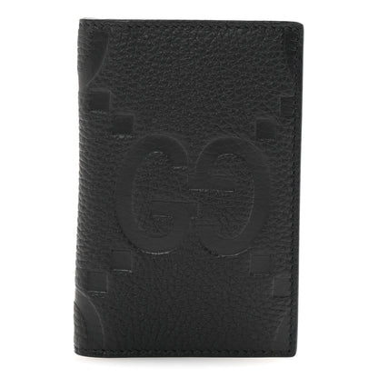 Gucci Piuma Calfskin Jumbo GG Embossed Card Case Black 1 of 8