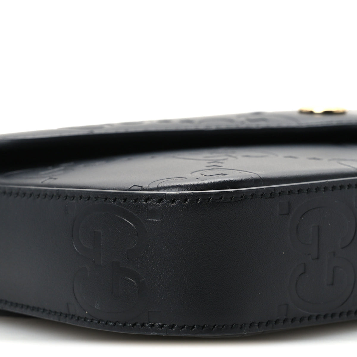 Gilbert Calfskin GG Super Mini Shoulder Bag Black