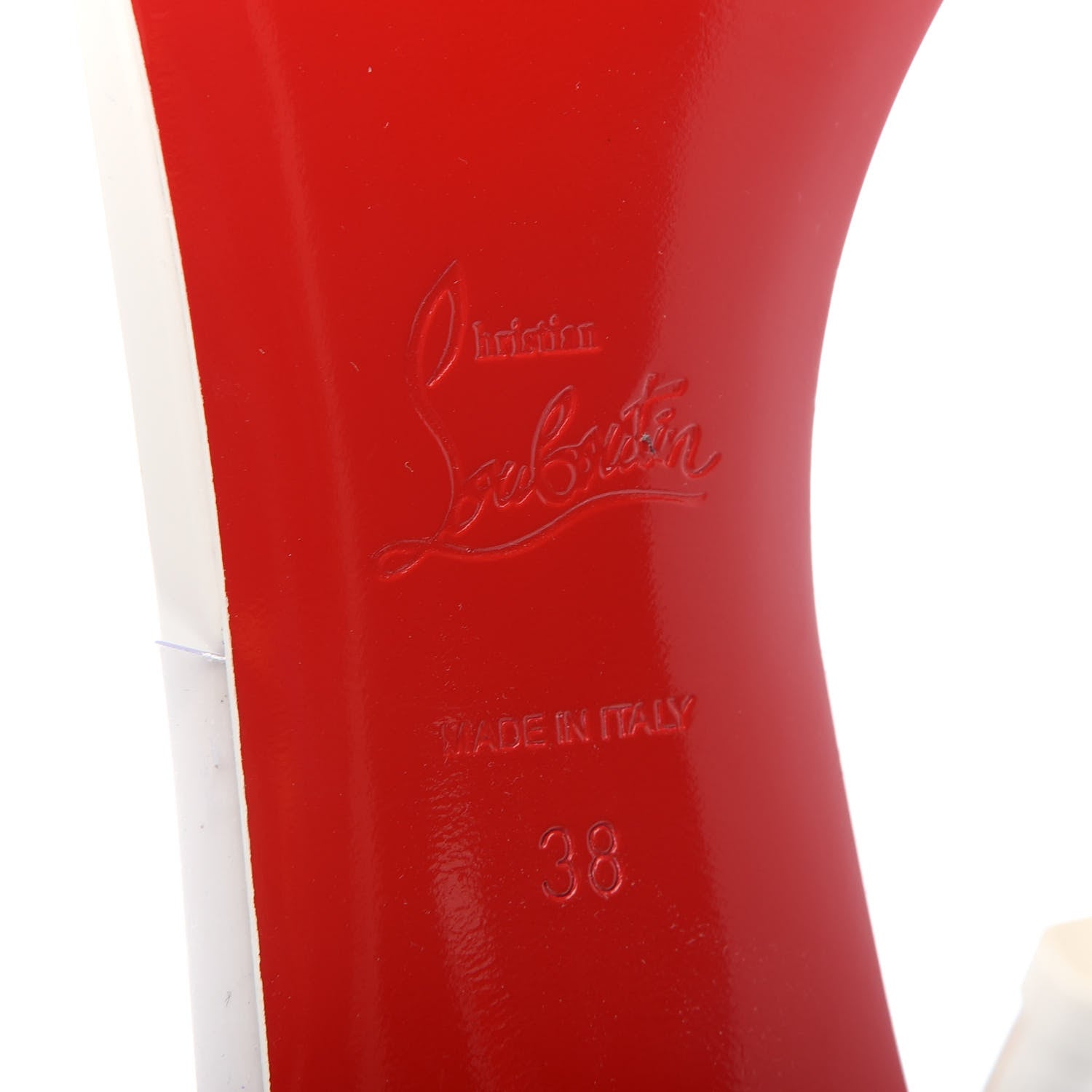 Christian Louboutin Patent PVC Just Nothing 85 Slide Sandals 38 White 7 of 9
