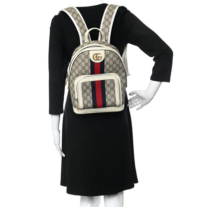 Gucci GG Supreme Monogram Textured Calfskin Web Small Ophidia Day Backpack Beige Ebony Mystic White 2 of 10