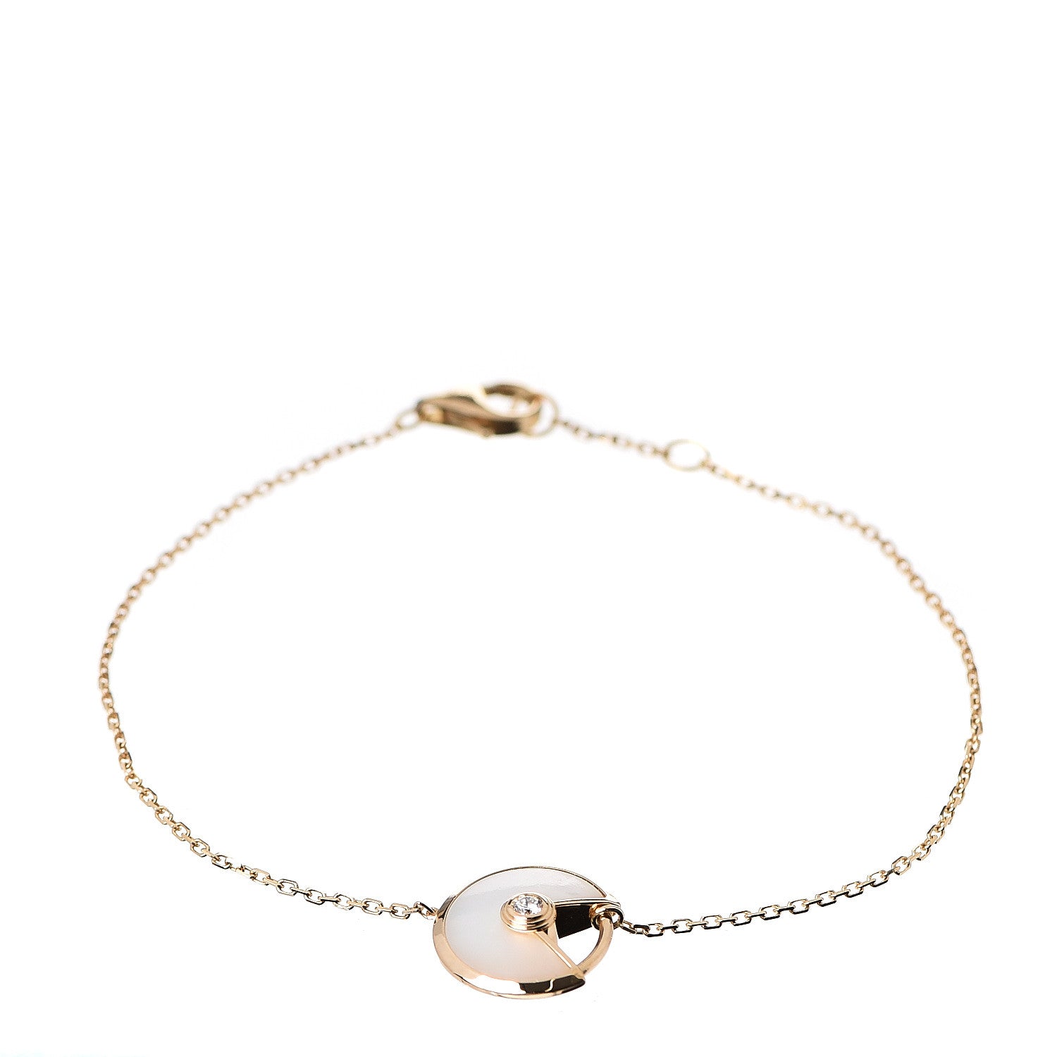 Cartier 18K Yellow Gold Diamond Mother of Pearl Amulette de Cartier Bracelet 1 of 4