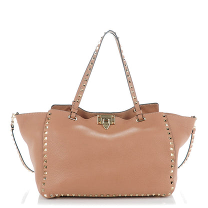 Valentino Garavani Pebbled Calfskin Medium Rockstud Tote Skin Sorbet 1 of 7