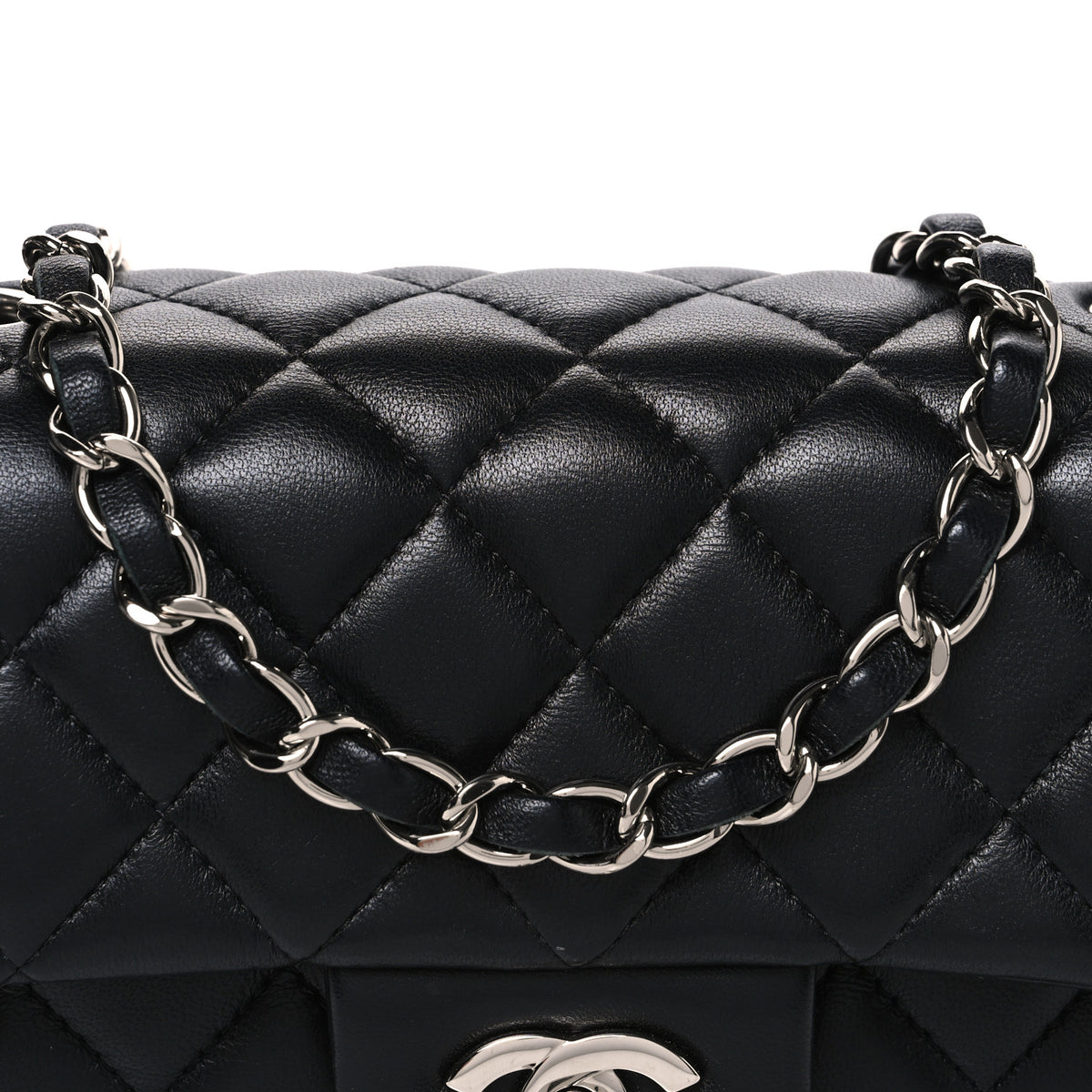 Chanel Lambskin Quilted Mini Rectangular Flap Black 7 of 9