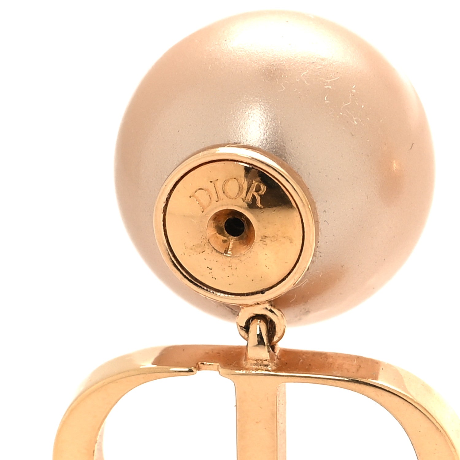 Christian Dior Metal Pearl Tribales Earrings Pink Gold 4 of 5