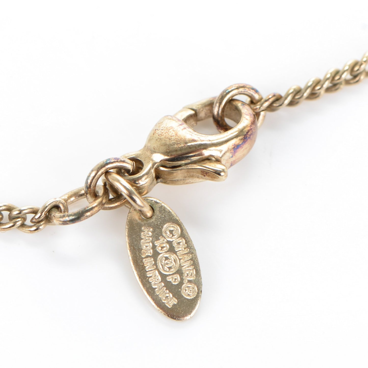 Enamel Arrow CC Necklace Gold Red
