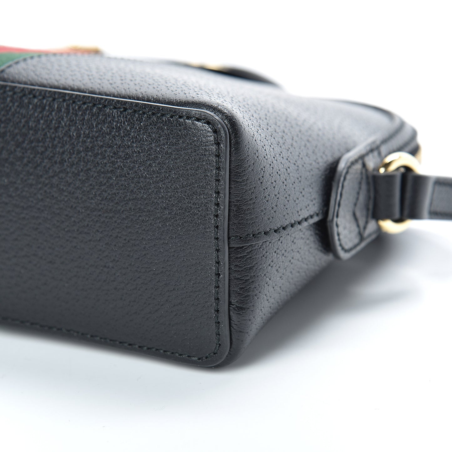 Calfskin GG Web Small Ophidia Dome Shoulder Bag Black