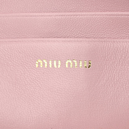Miu Miu Nappa Matelasse Double Zip Chain Shoulder Bag Alabastro 6 of 12