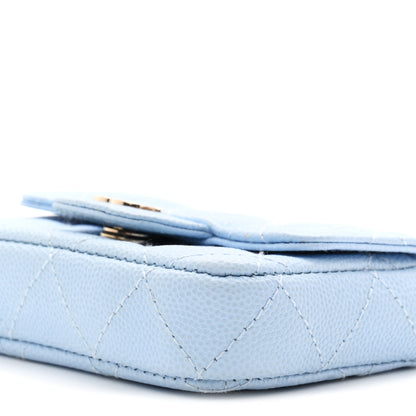 Chanel Caviar Quilted Flap Chain Waist Bag Light Blue 11 of 11