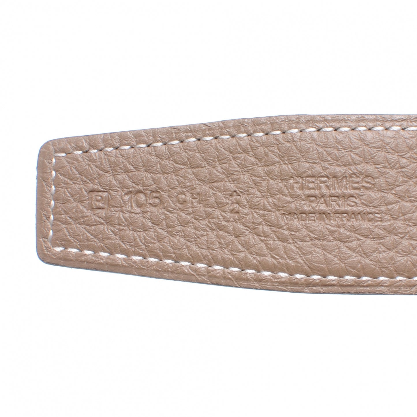 Togo Box Reversible Constance 32mm H Belt 105 Etoupe and Noir
