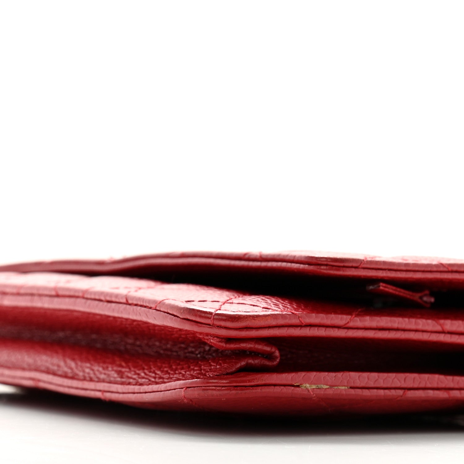 Chanel Caviar Quilted Wallet on Chain WOC Red 11 of 12