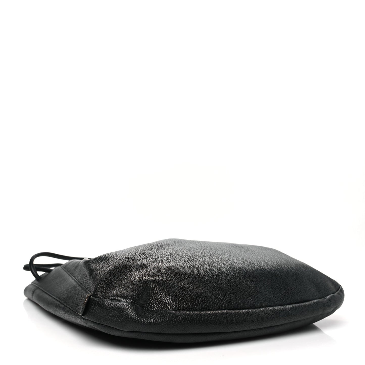 Grained Calfskin Deux De Delvaux Bucket Bag Black