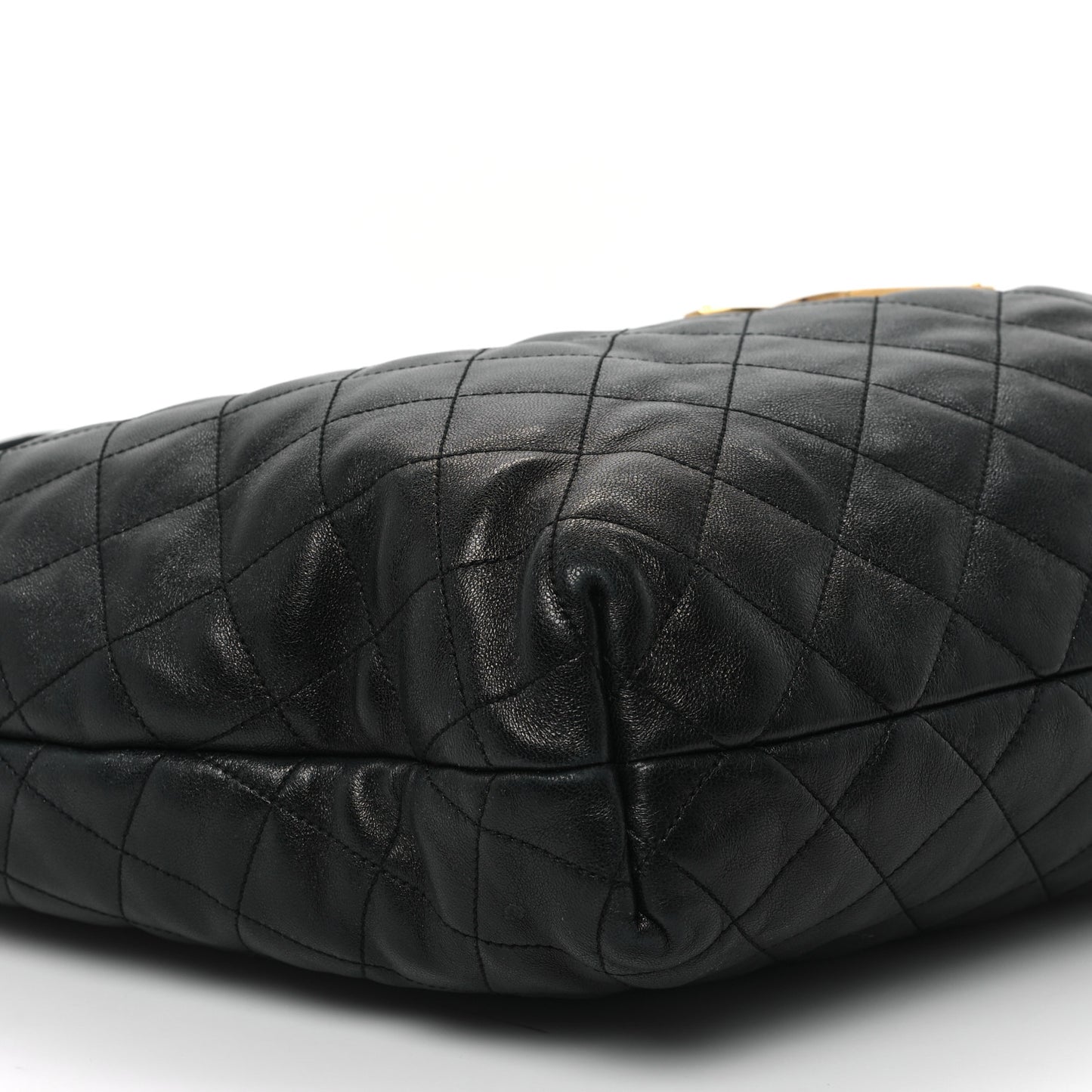 Lambskin Quilted Maxi Icare Shopping Tote Black