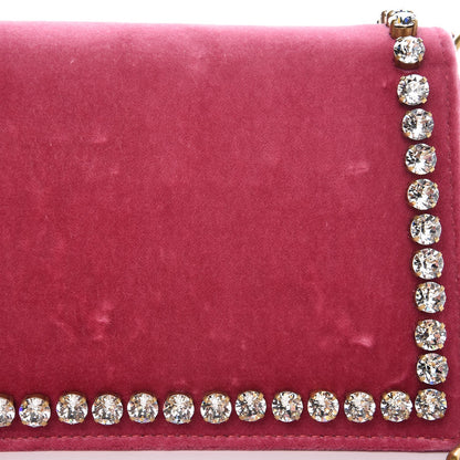 Gucci Velvet Crystal Mini Bee Broadway Shoulder Bag Light Raspberry Rose 8 of 8