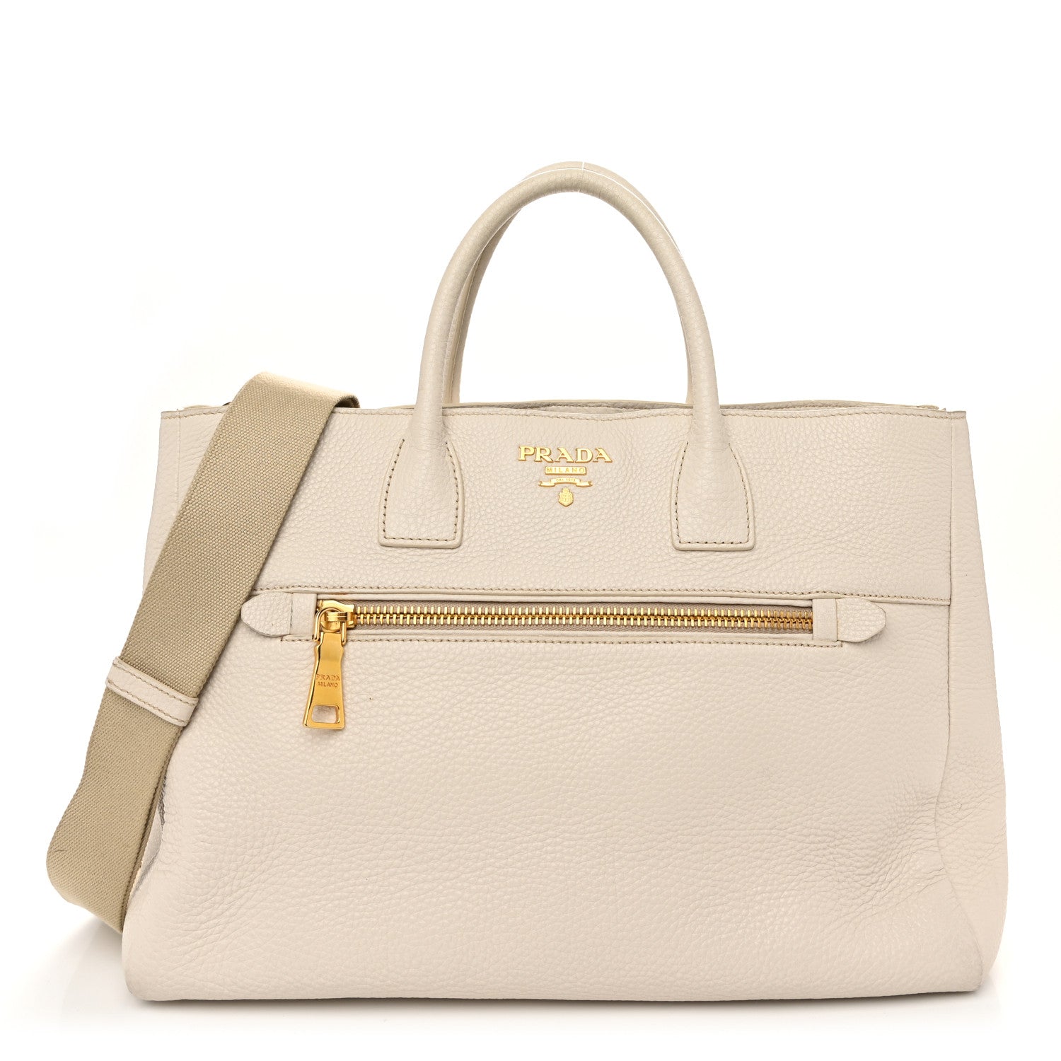 Prada Vitello Daino Top Handle Tote Talco 1 of 11