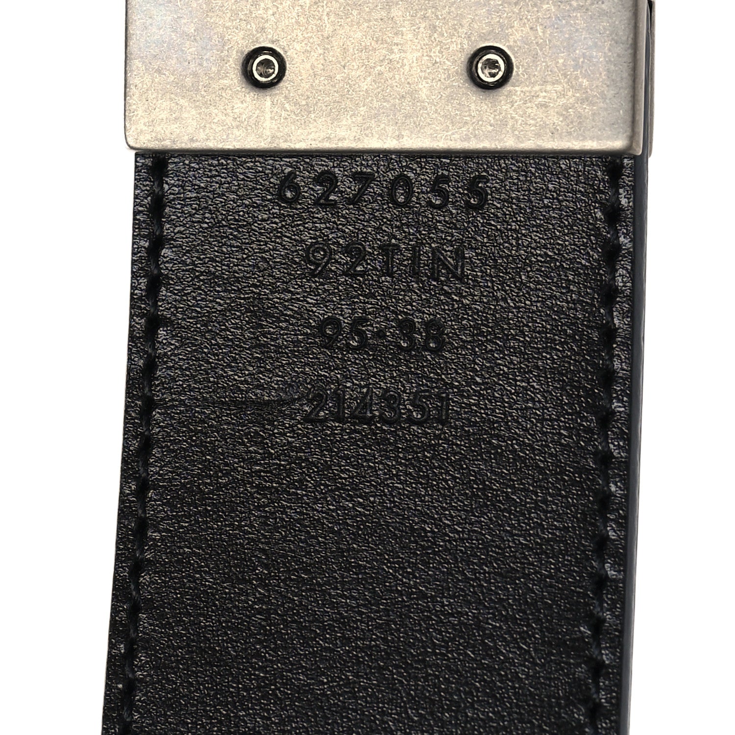 Gucci GG Supreme Monogram Plutone Calfskin Palladium Double G Reversible 37mm Belt 95 38 Black 6 of 6