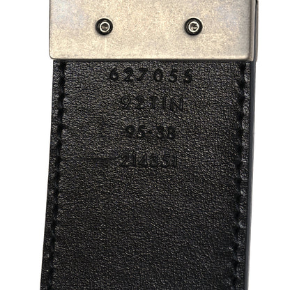Gucci GG Supreme Monogram Plutone Calfskin Palladium Double G Reversible 37mm Belt 95 38 Black 6 of 6