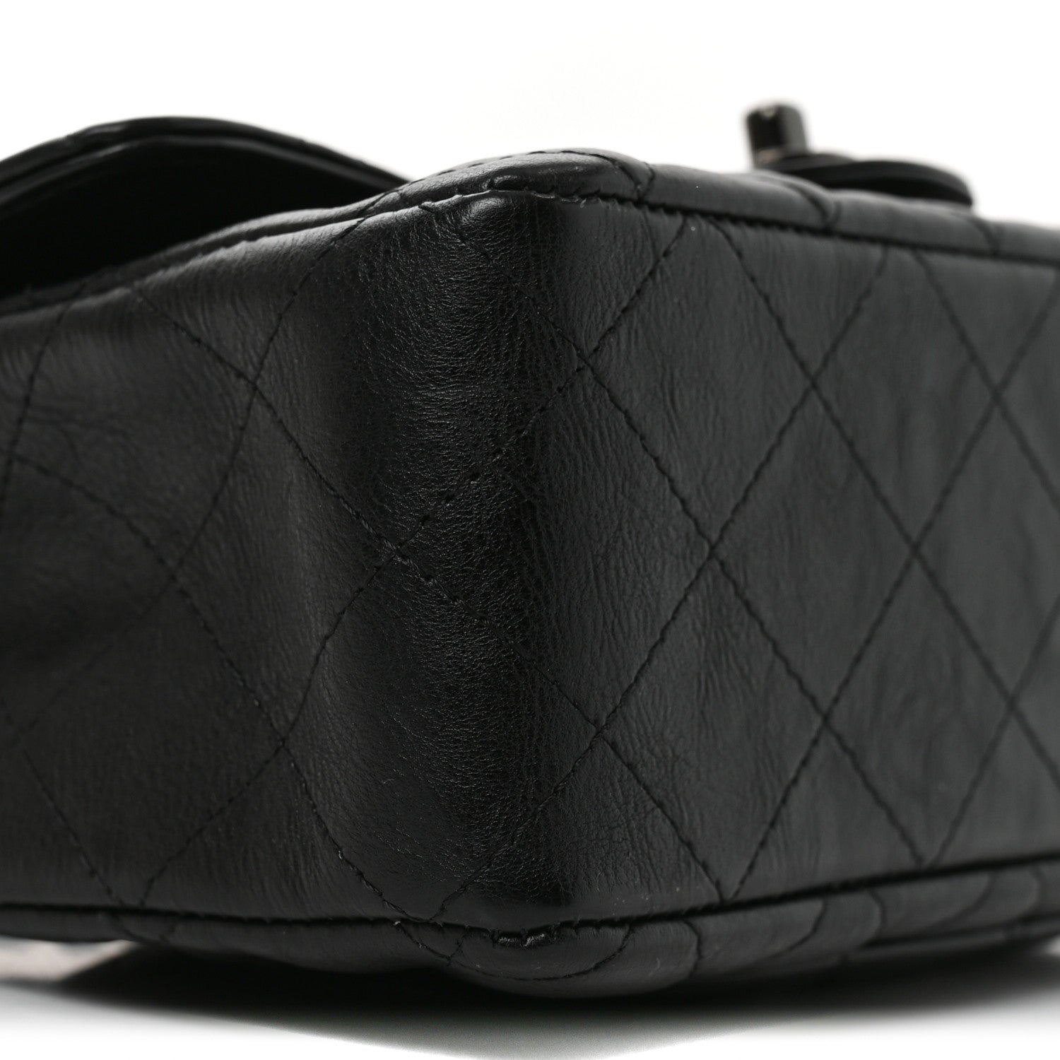 Chanel Crumpled Calfskin Quilted Mini Rectangular Flap So Black 9 of 11