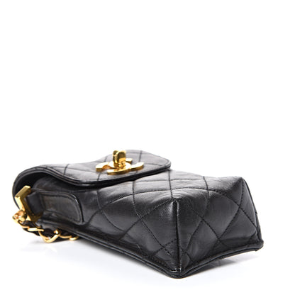 Chanel Lambskin Quilted Phone Holder Black 3 of 11