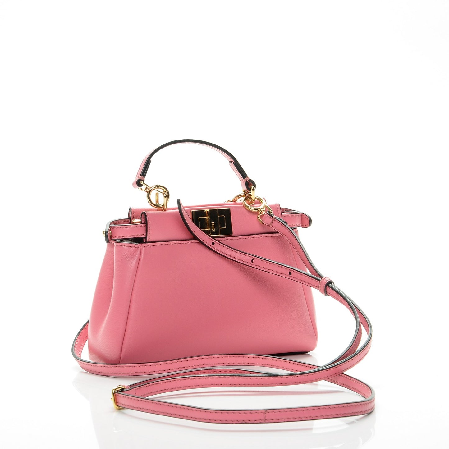 Shiny Nappa Micro Peekaboo Iconic Satchel Rosa Fluo