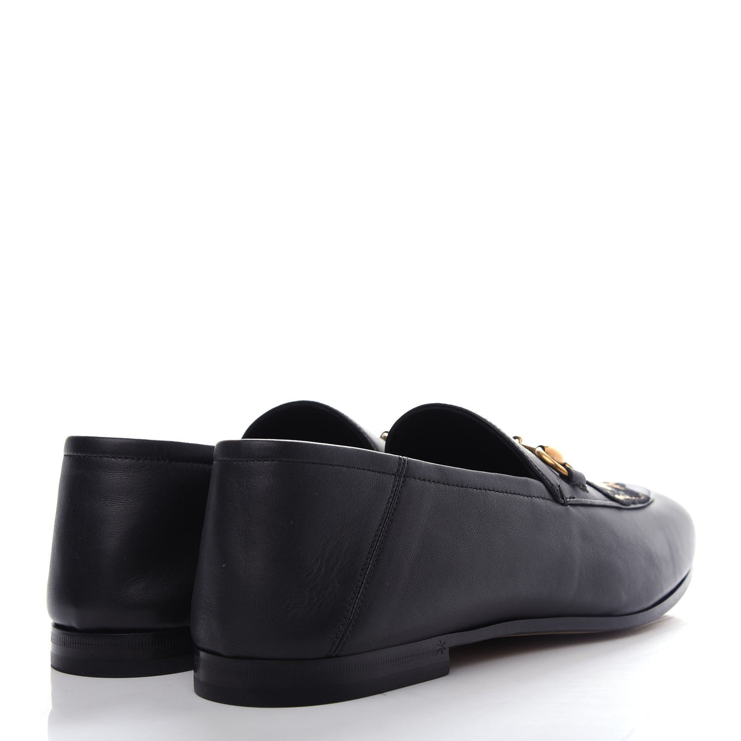 Goatskin Tiger Embroidered Mens Horsebit Loafers 9 Black